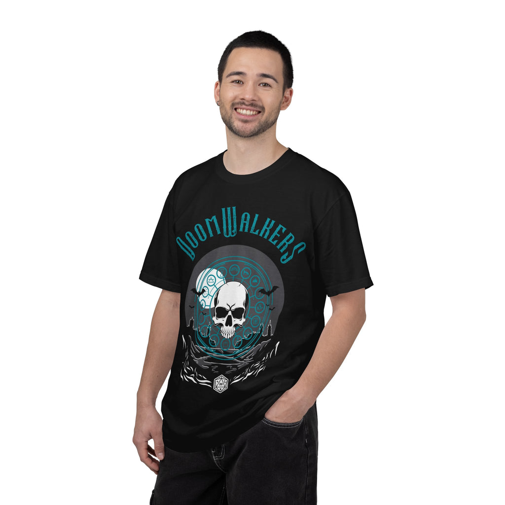 Doomwalkers Skull Moon T-shirt | Gothic Skull Night Scene, Bats