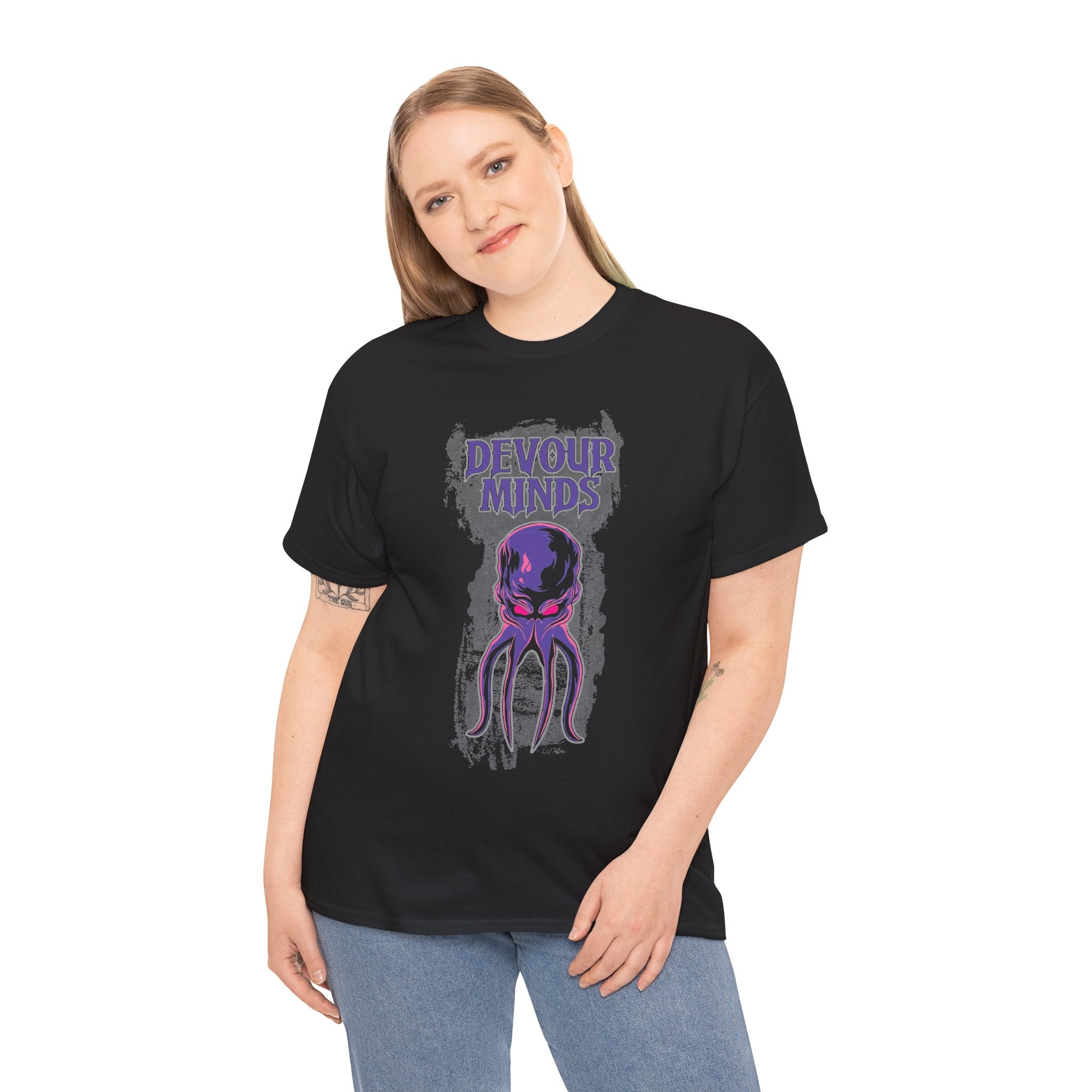 Devour Minds Mind Flayer Illustration T-shirt | Cthulhu Horror Tee | Dungeons and Dragons inspired illustration.