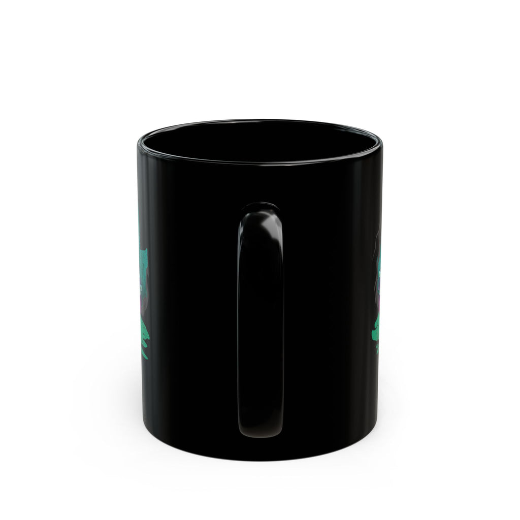 Beholder Black Mug — Cute Creepy One-Eyed Creature Coffee Cup (11oz/15oz)