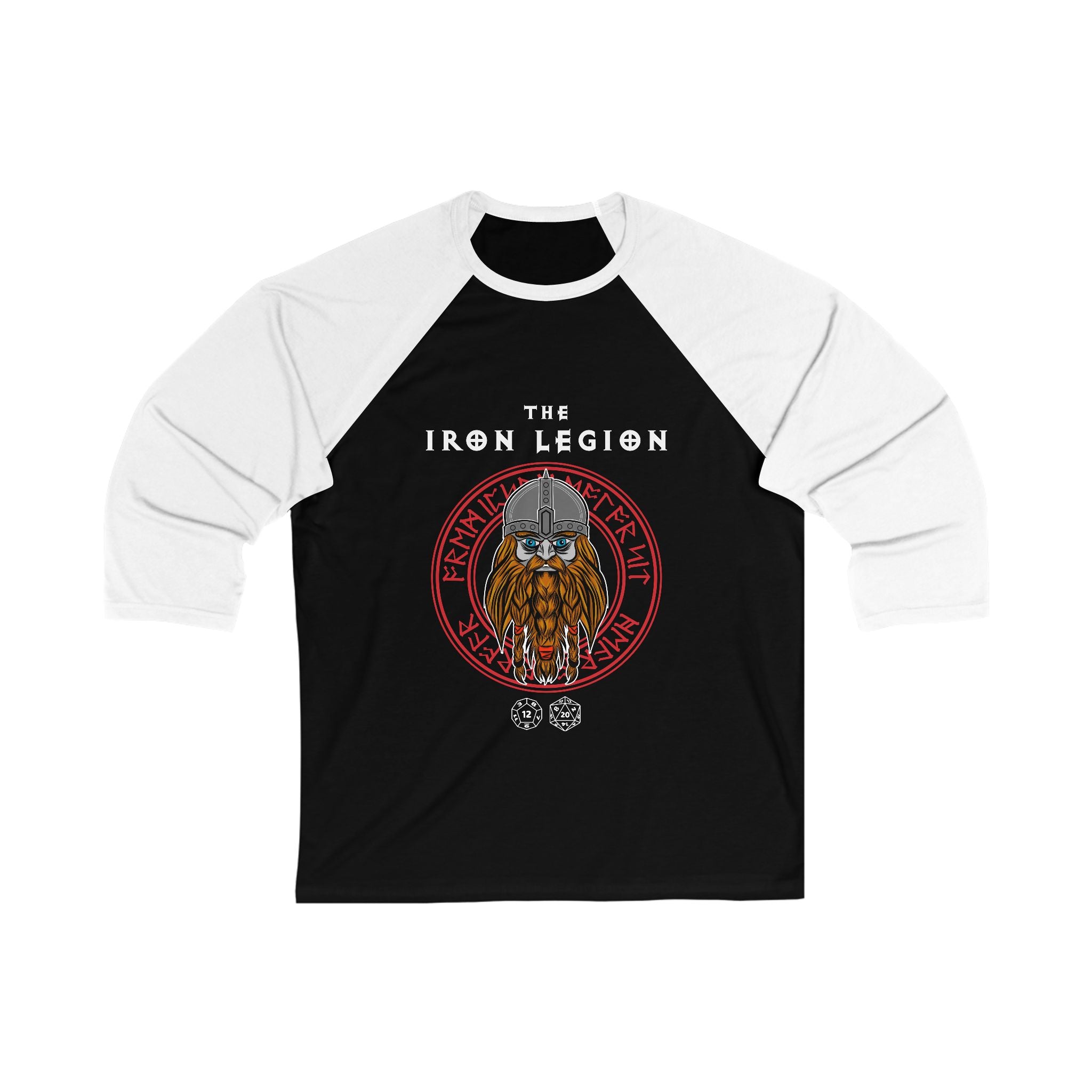 Baseball Tee — The Iron Legion Dwarven Helmet Graphic Raglan Shirt