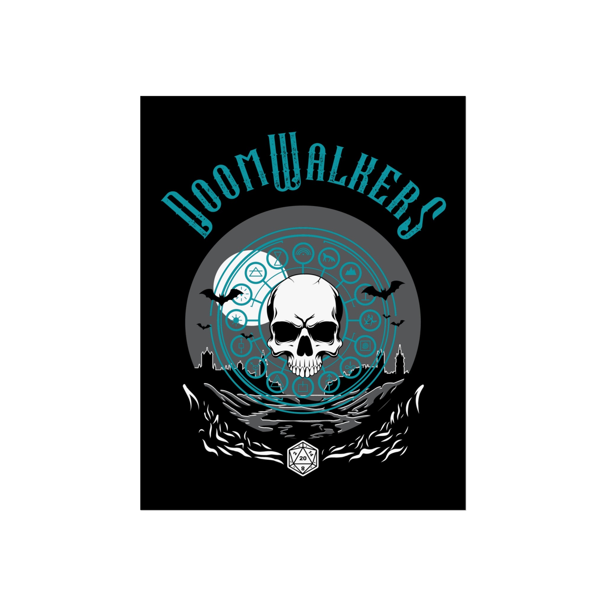 DoomWalkers Skull Art Poster — Gothic Fantasy Fine Art Print