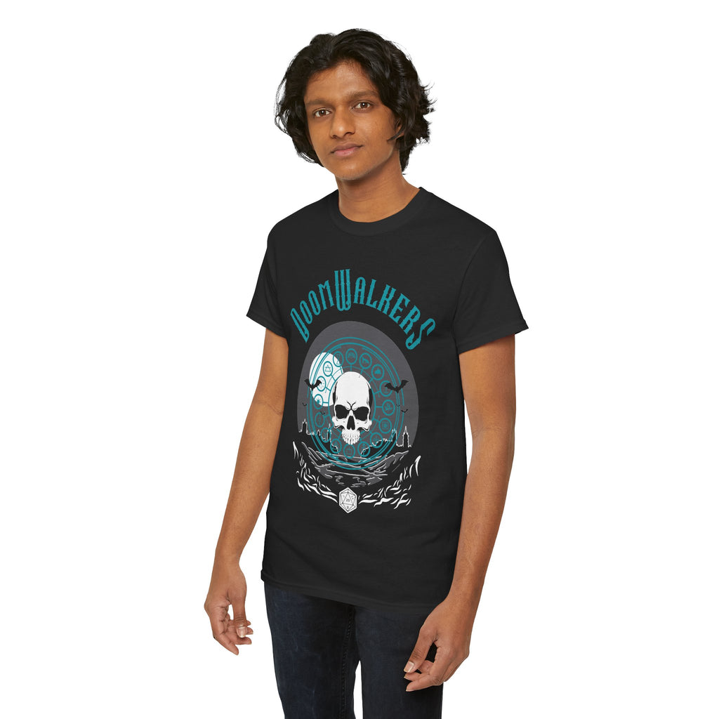 Doomwalkers Skull Moon T-shirt | Gothic Skull Night Scene, Bats