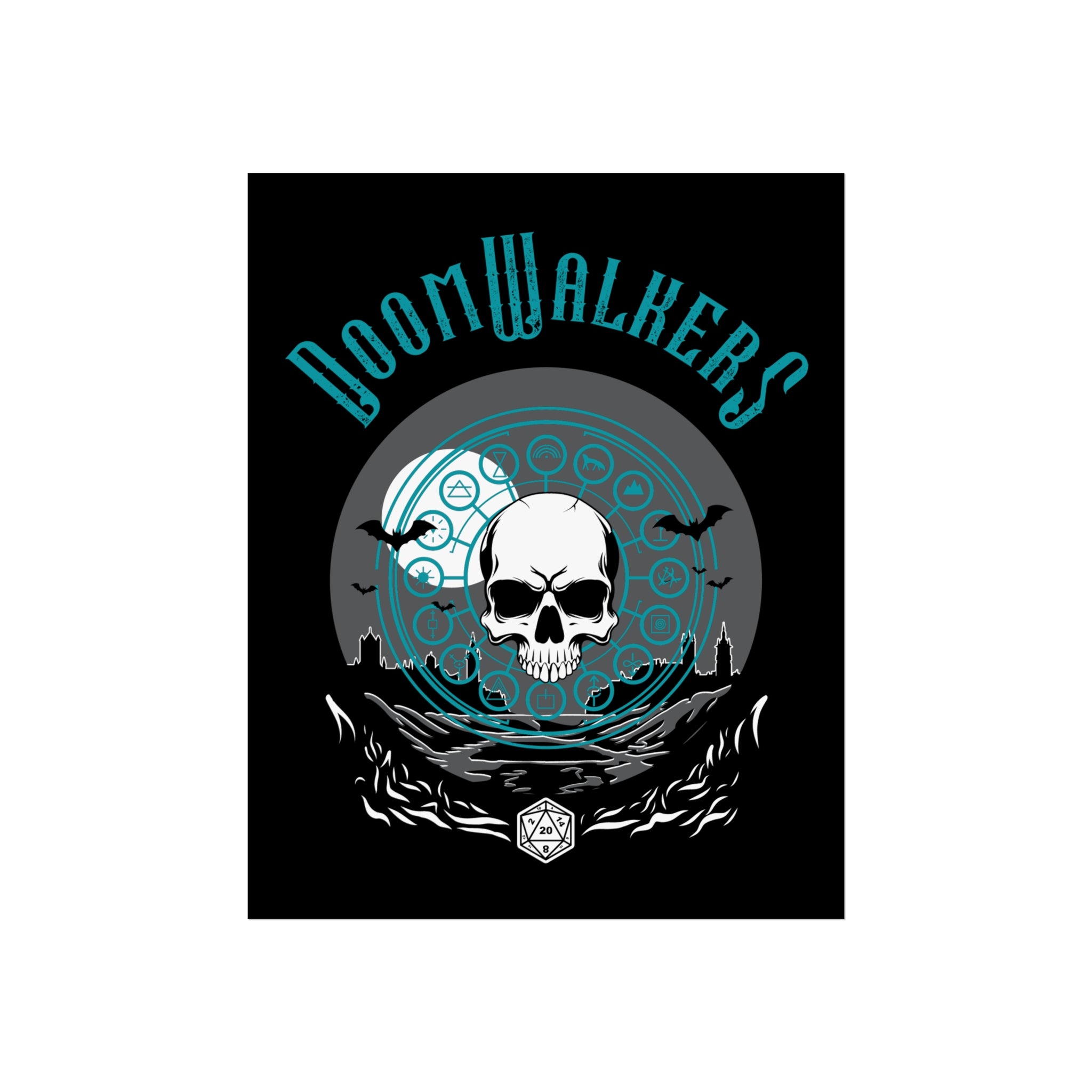 DoomWalkers Skull Art Poster — Gothic Fantasy Fine Art Print